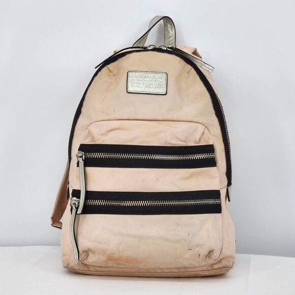 Marc by Marc Jacobs Domo Arigato Packrat Backpack Pink Nylon Leather Trim - Picture 1 of 16